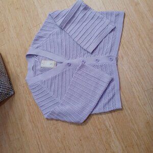 Tu lilac cotton crochet cardigan